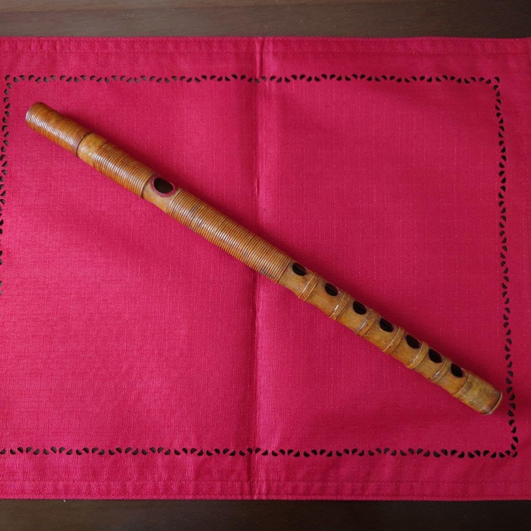 篠笛7穴四本調子古典調囃子用（篠竹35年乾燥させた 獅子田 竹渓 巻 内